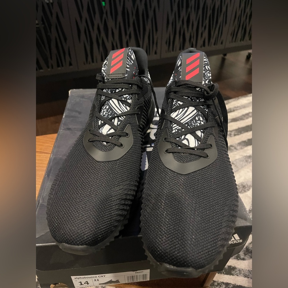 Adidas Black and Red Athletic Shoes